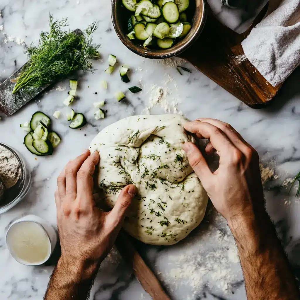 Pickle Sourdough Rye Bread: A Tangy Twist on Traditional Fermentation 7 Sliced pickle sourdough rye bread on a wooden board with fresh pickles and olive oil