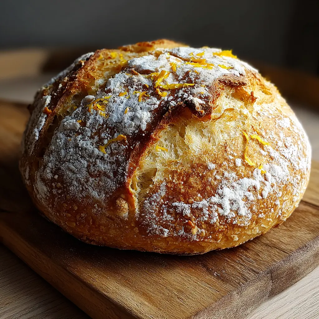 Lemon and White Chocolate Sourdough Bread: A Zesty Twist on Artisan Baking 6 Lemon and white chocolate sourdough bread fresh on board