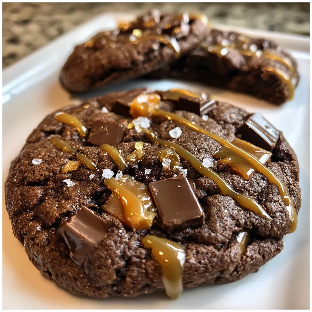 Salted Caramel Chocolate Cookie Recipe - Gourmet Cookies, Easy Bake, Sweet and Salty Dessert