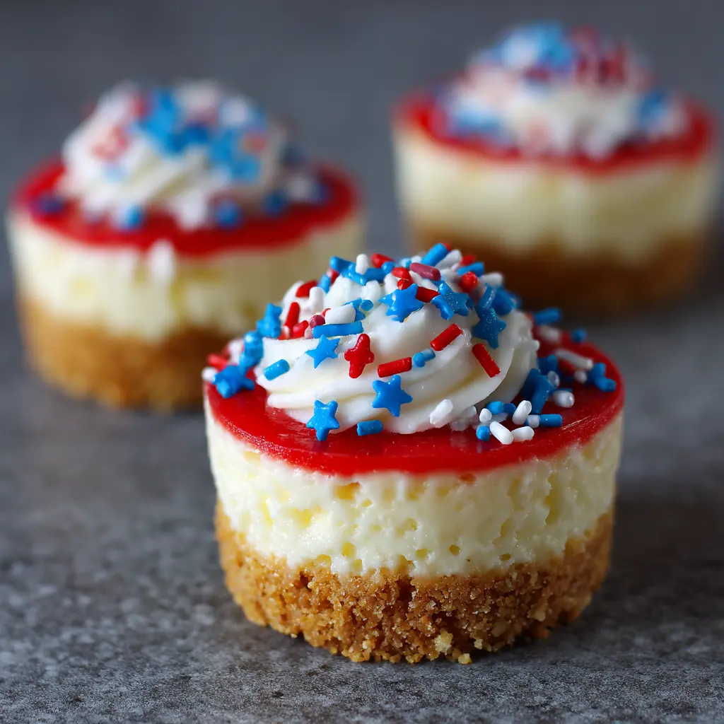 Patriotic Mini Cheesecakes: A Fun Treat for Celebrations! 2 Patriotic Mini Cheesecakes