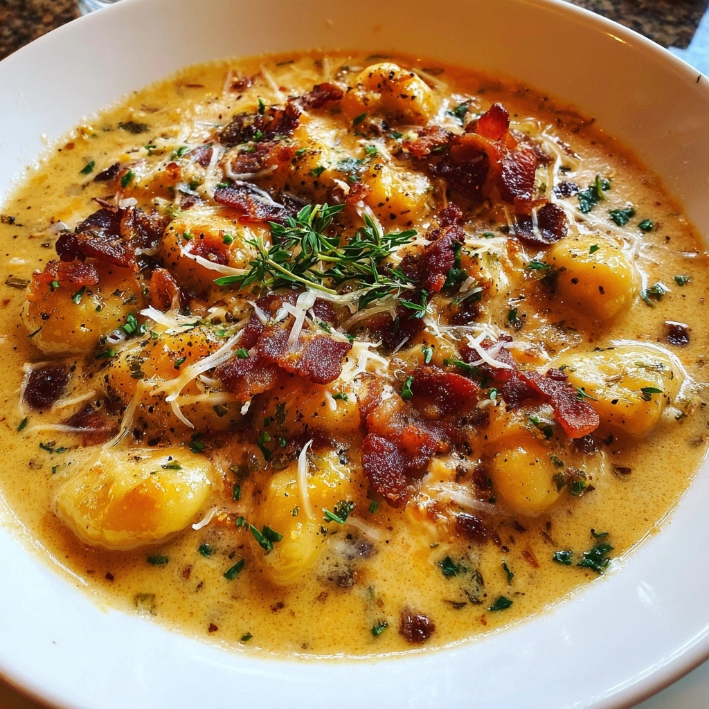 Bacon Cheddar Gnocchi Soup: Your Cozy Comfort Food Choice! 2 Bacon Cheddar Gnocchi Soup Creamy Cheesy Cozy Comfort Food