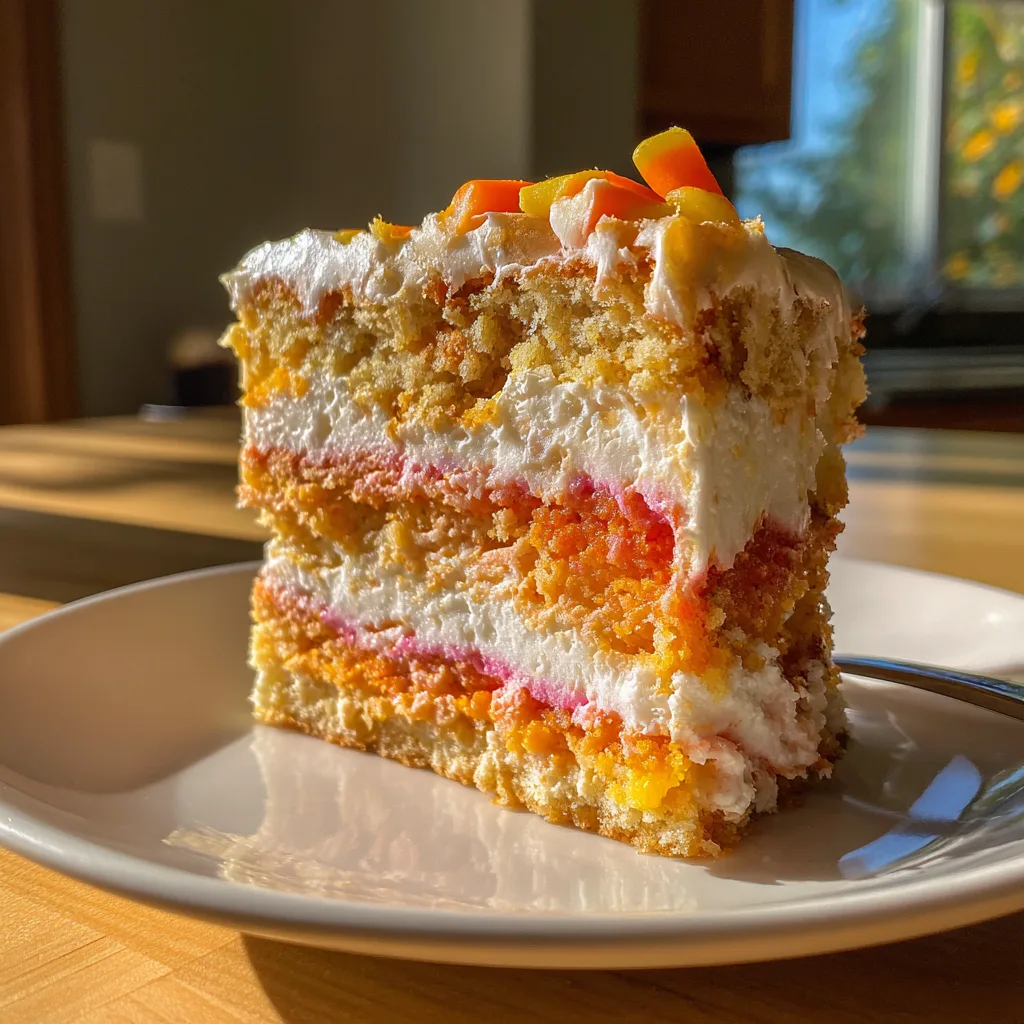 Candy Corn Poke Cake: A Delicious Halloween Surprise! 2 Candy Corn Poke Cake