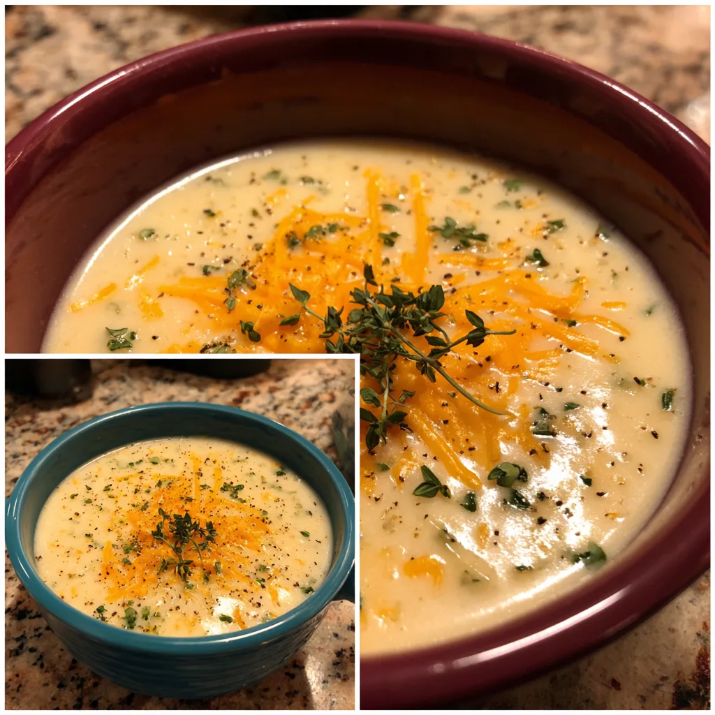 Cheddar Garlic Herb Potato Soup | Cozy & Creamy Comfort Food