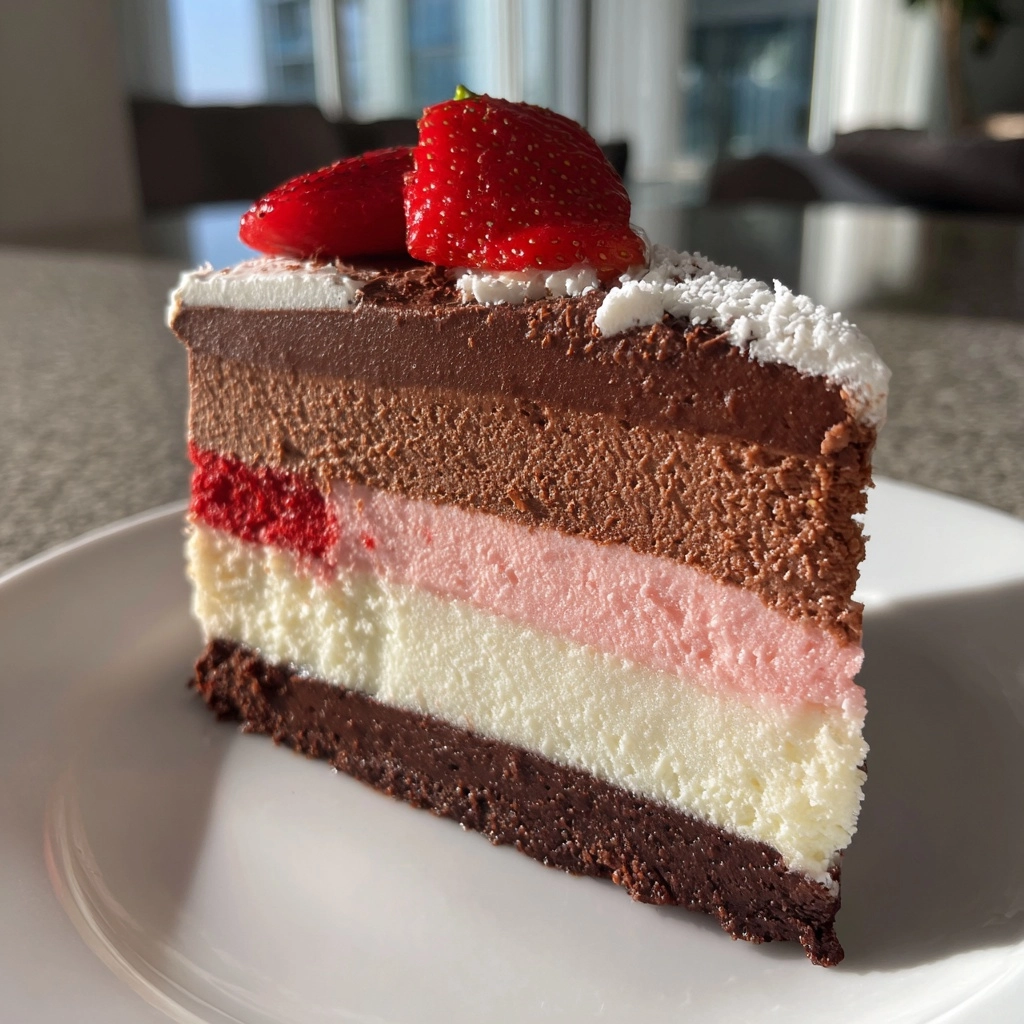Classic Neapolitan Mousse Cake: Indulge in Delicious Layers! 2 Classic Neapolitan Mousse Cake