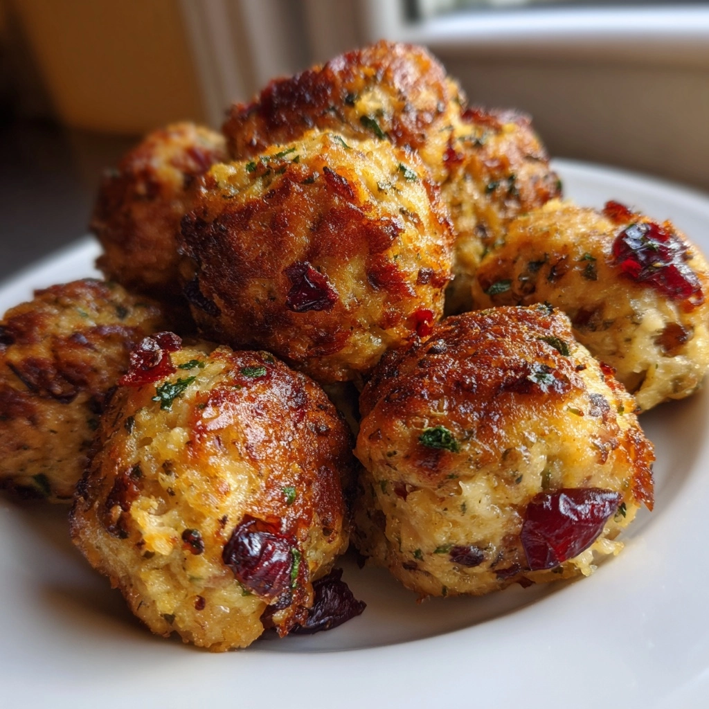 Festive Cranberry Turkey Stuffing Balls You'll Love! 2 Festive Cranberry Turkey Stuffing Balls