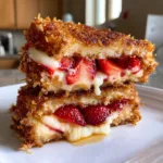 Fried Strawberry Cheesecake Sandwiches: A Sweet Delight! 2 Fried Strawberry Cheesecake Sandwiches