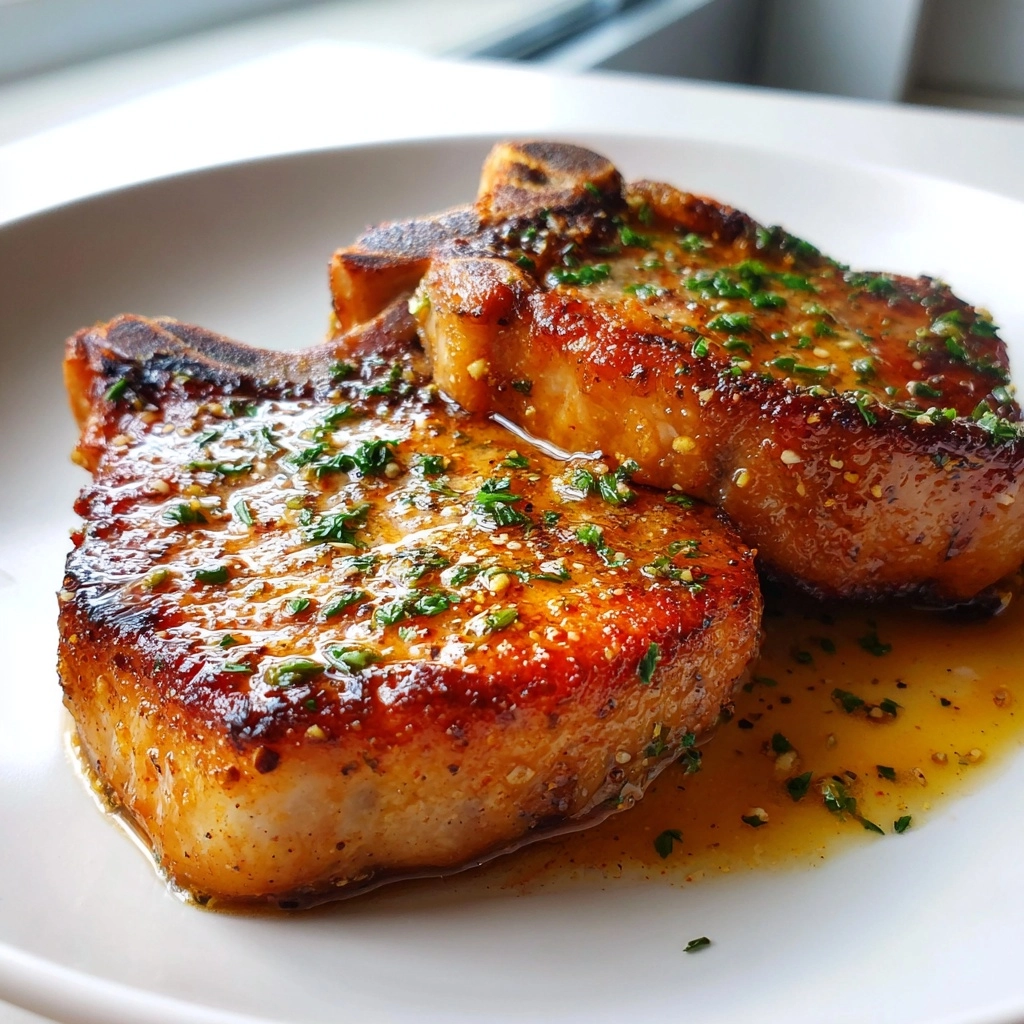 Garlic Butter Pan Seared Pork Chops (20-Minutes) will Delight! 2 Garlic Butter Pan Seared Pork Chops (20-Minutes)
