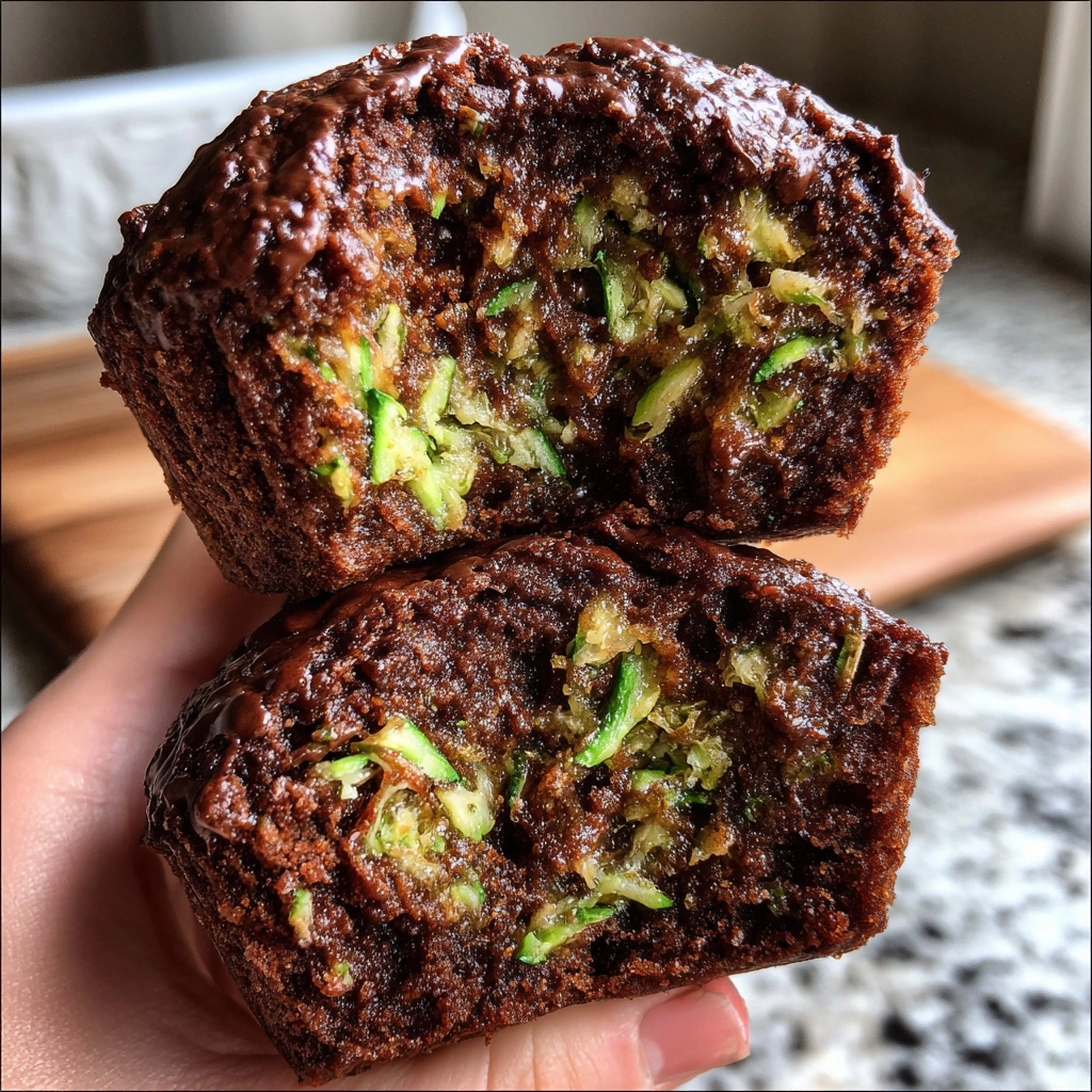 Healthy Chocolate Zucchini Muffins