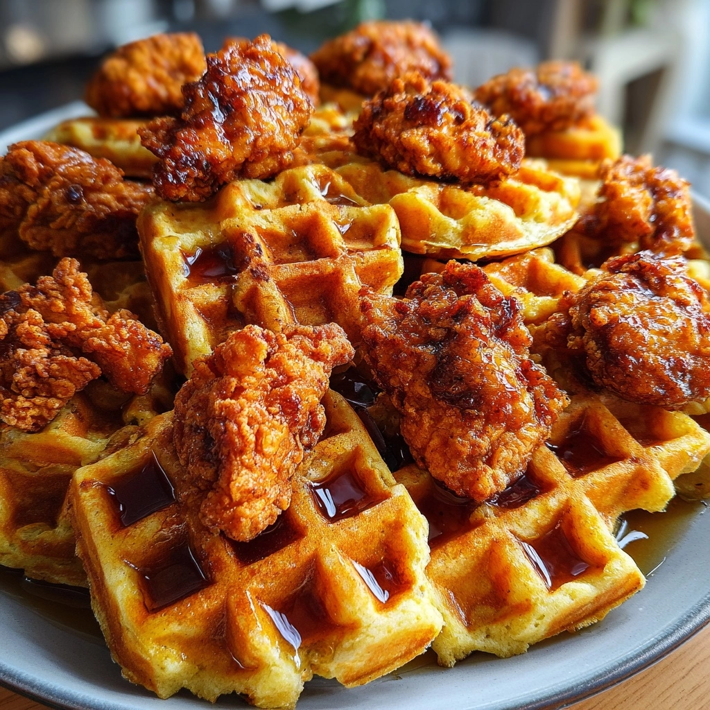 Mini Chicken Waffles: A Delicious Bite-Sized Treat! 2 Mini Chicken Waffles