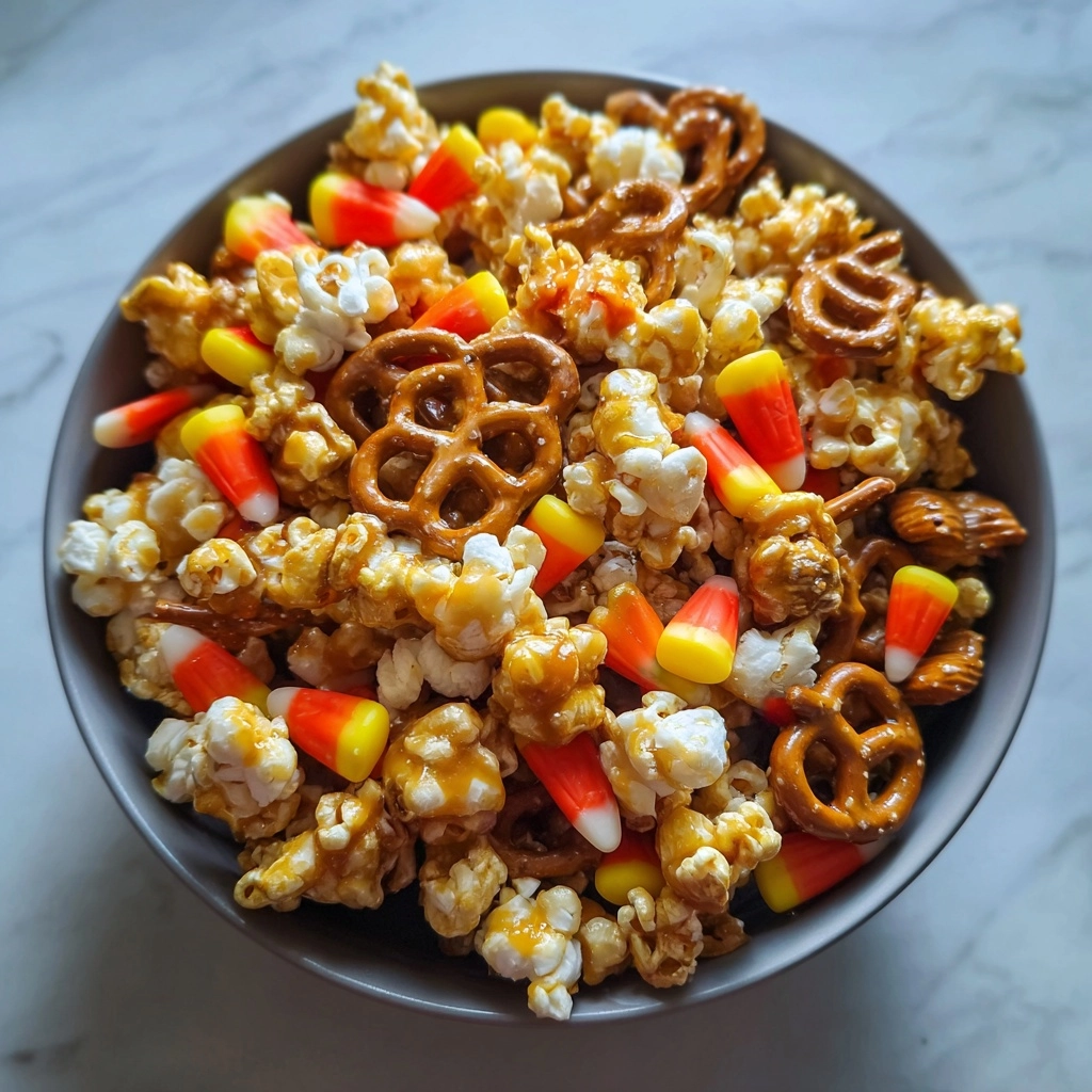 Scarecrow Crunch Snack Mix Recipe: A Sweet Halloween Treat! 2 Scarecrow Crunch Snack Mix Recipe | Halloween Caramel Corn