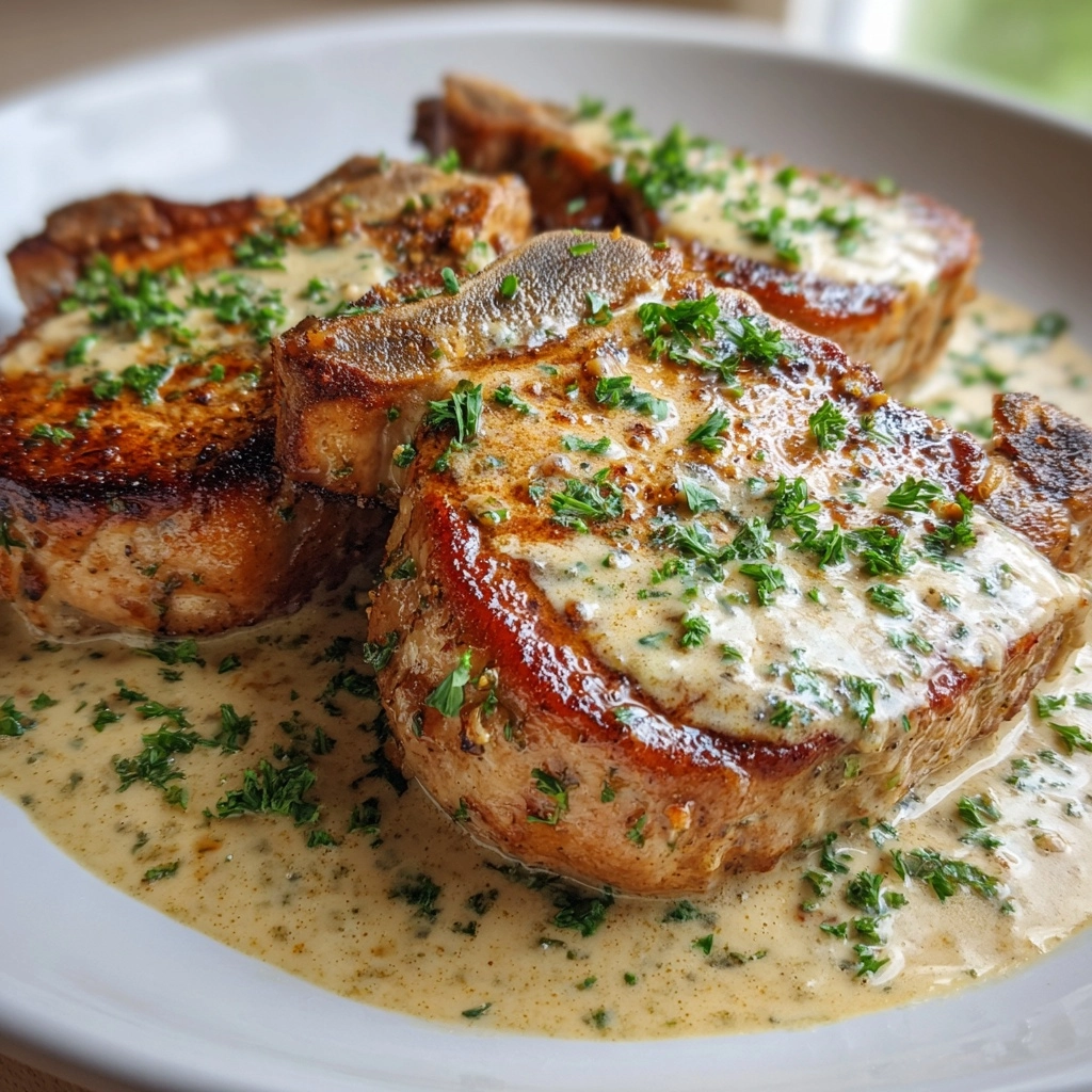 Slow Cooker Pork Chops: A Garlic Parmesan Delight Await! 2 Slow Cooker Pork Chops with Garlic Parmesan Sauce - Slow Cooker Pork Chops