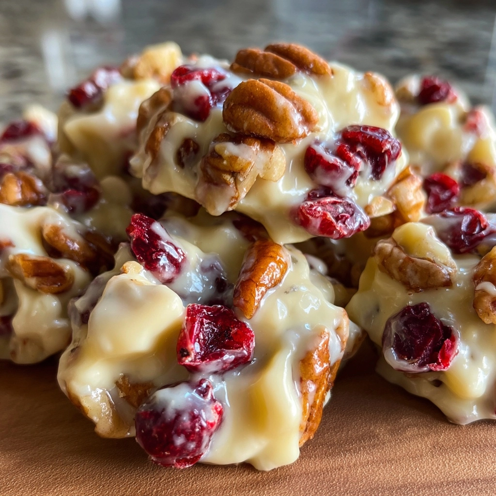 White Chocolate Cranberry Pecan Clusters: Sweet & Nutty Holiday Candies