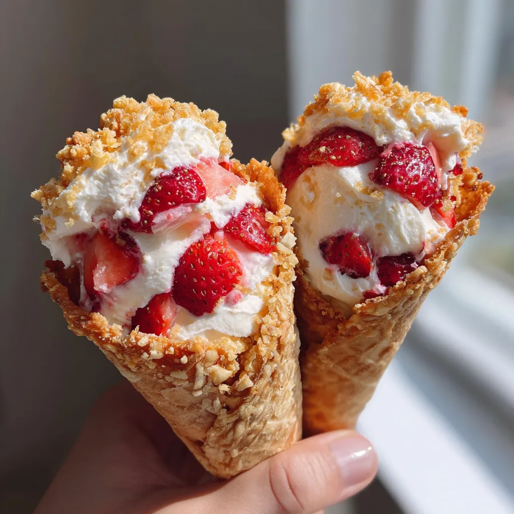 BEST RECIPE for Strawberry Crunch Cheesecake Cones Revealed! 2 BEST RECIPE for Strawberry Crunch Cheesecake Cones