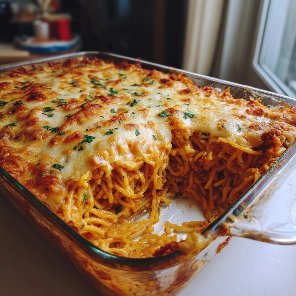 Baked Cream Cheese Spaghetti Casserole Heaven