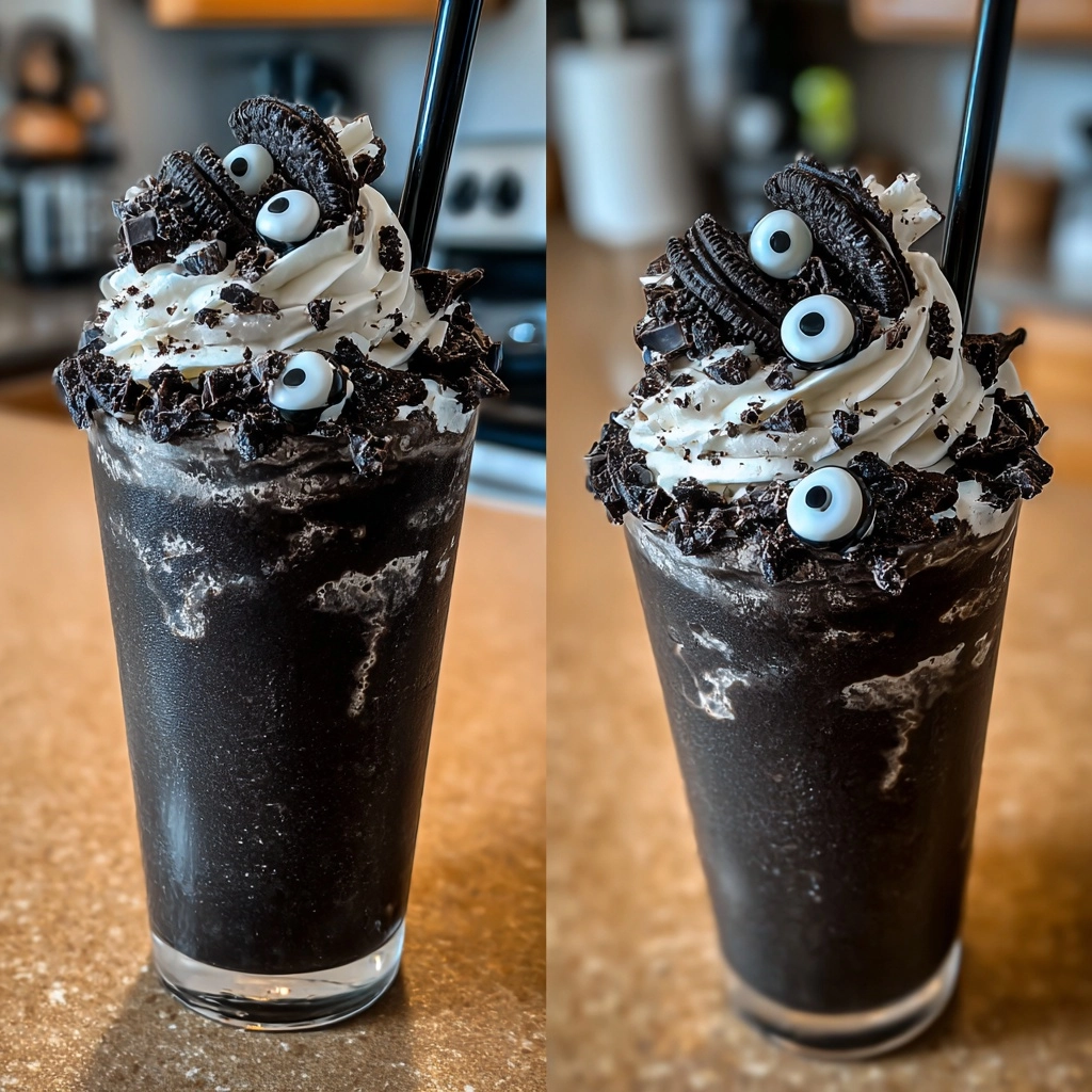 Black Milkshake Recipe (super easy Halloween milkshake!)