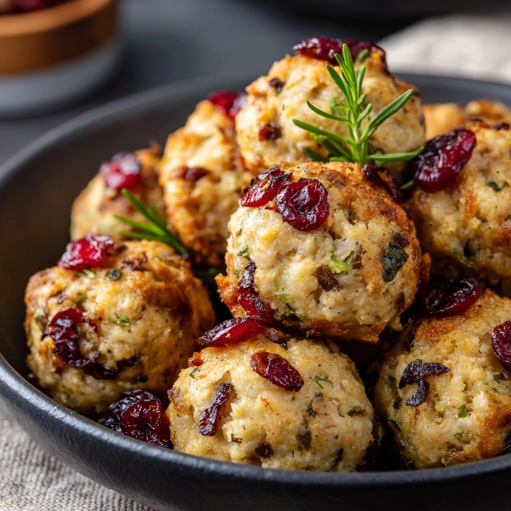 Cranberry Turkey Stuffing Balls