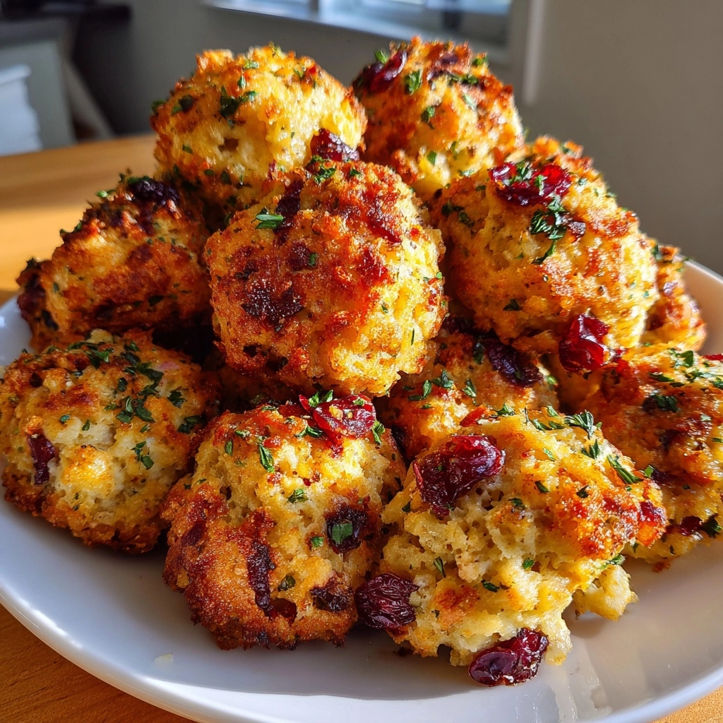 Cranberry Turkey Stuffing Balls