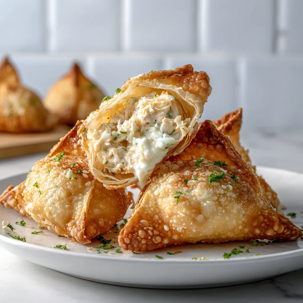 Crispy Crab Rangoon Bombs with Creamy Filling Delight! 2 Crispy Crab Rangoon Bombs with Creamy Filling