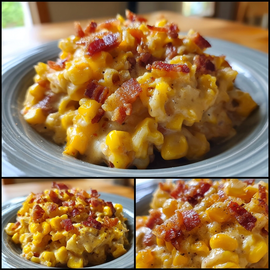 Easy Slow Cooker Cheddar Corn with Bacon: A Must-Try Recipe! 2 Easy Slow Cooker Cheddar Corn with Bacon
