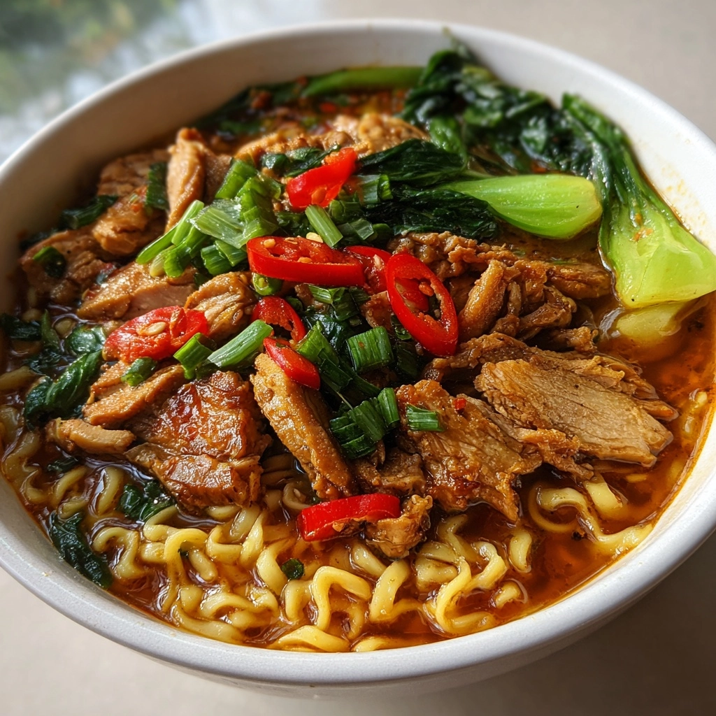 Fiery Chicken Ramen : Spicy & Indulgent!