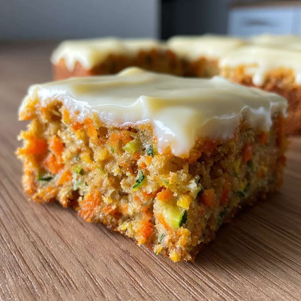 Light Carrot And Zucchini Bars With Lemon Frosting Delight! 2 Light Carrot And Zucchini Bars With Lemon Frosting