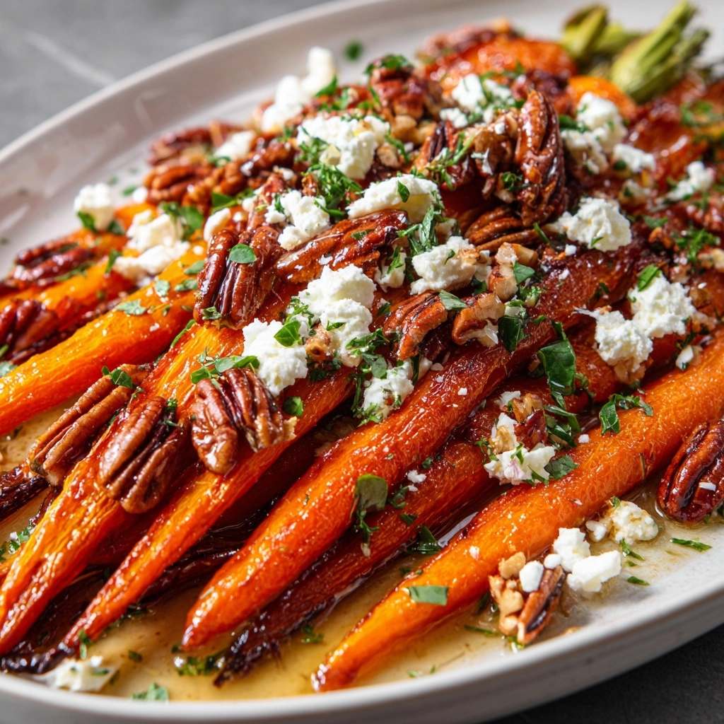 Roasted Carrots with Candied Pecans and Goat Cheese