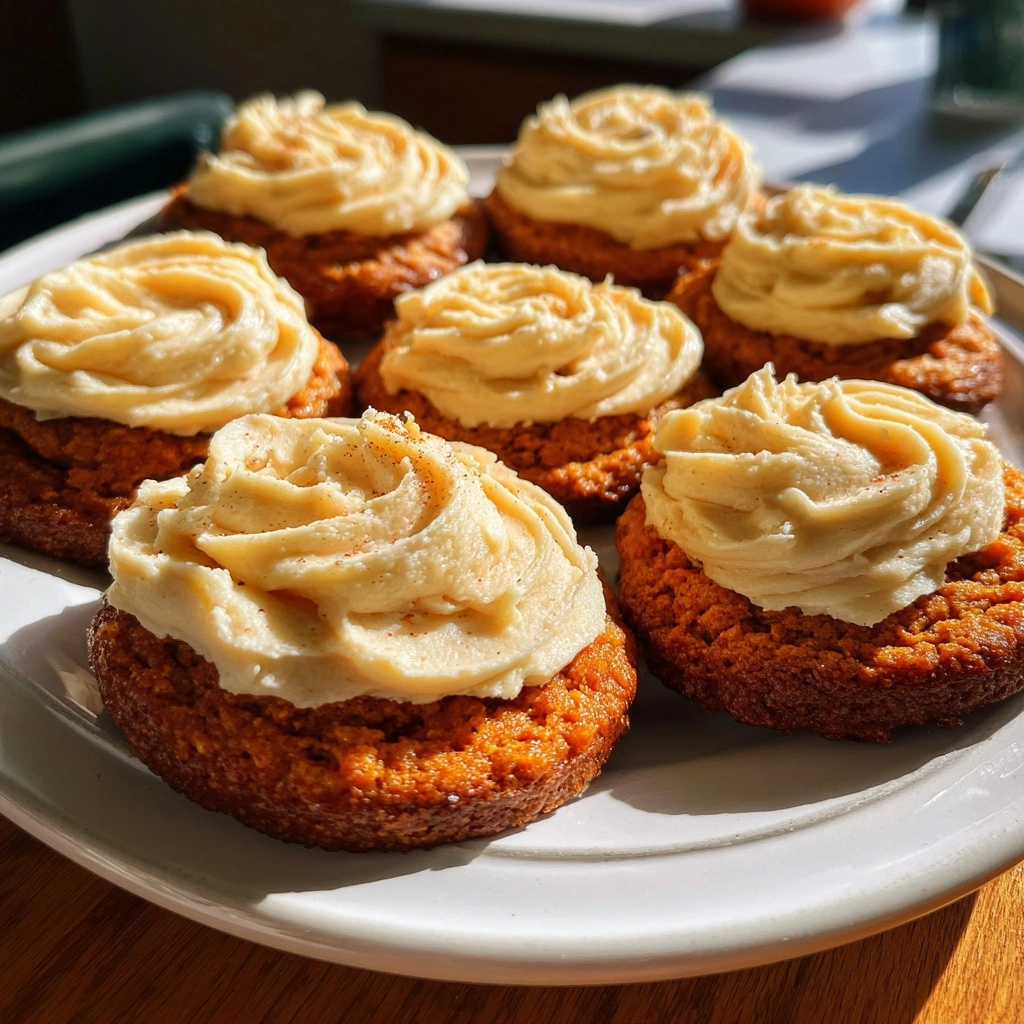 Soft Pumpkin Cookies with Cinnamon Frosting
