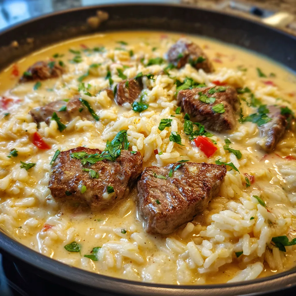 Steak & Queso Rice – Hearty One-Pan Comfort