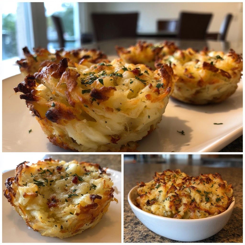Stuffed Mashed Potato Nests