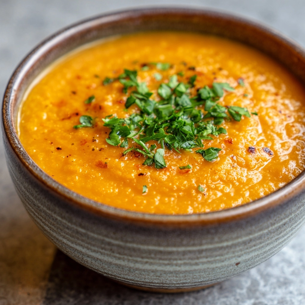 Creamy Carrot Red Lentil Soup Loaded with Comfort