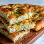 Crispy-Edged Homemade Focaccia with Olive Oil & Herbs