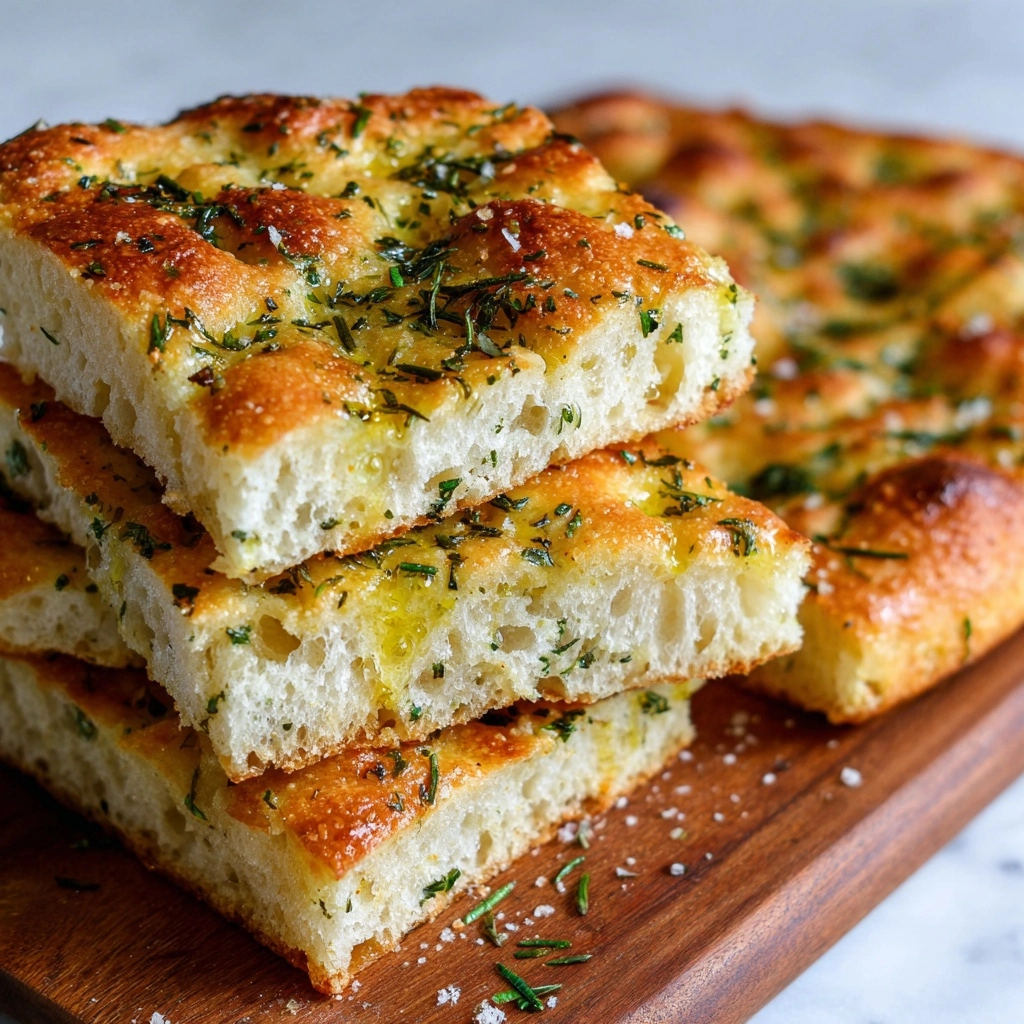 Crispy-Edged Homemade Focaccia with Olive Oil & Herbs