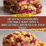 Decadent Cranberry Crumble Bars with Buttery Blondie Bliss