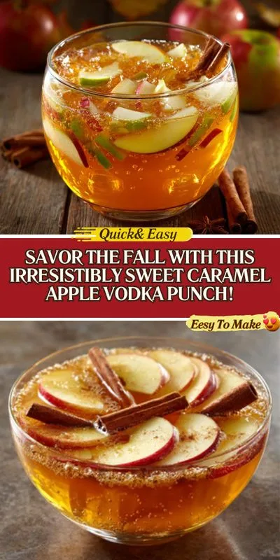 Deliciously Sweet Caramel Apple Vodka Punch Recipe!