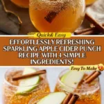 Effortlessly Refreshing Sparkling Apple Cider Punch with Just 4 Ingredients!