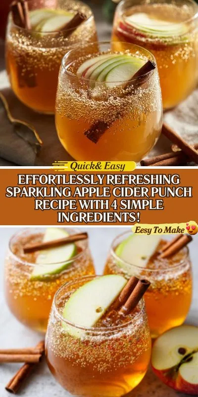 Effortlessly Refreshing Sparkling Apple Cider Punch with Just 4 Ingredients!