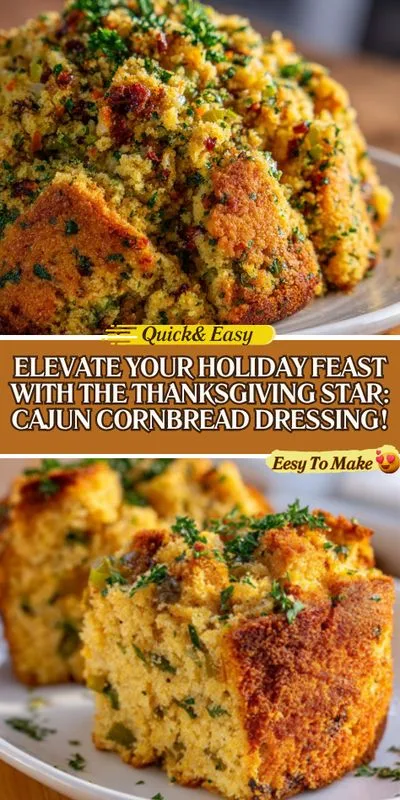Elevate Your Thanksgiving with Irresistible Cajun Cornbread Dressing!