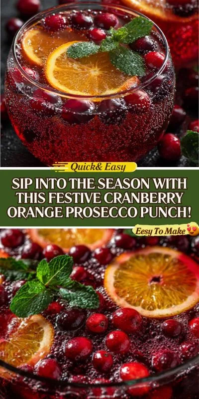 Festive Cranberry Orange Prosecco Punch for Your Holiday Gatherings