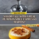 Indulge in Fall with a Pumpkin Spice Espresso Martini Made with Real Pumpkin!