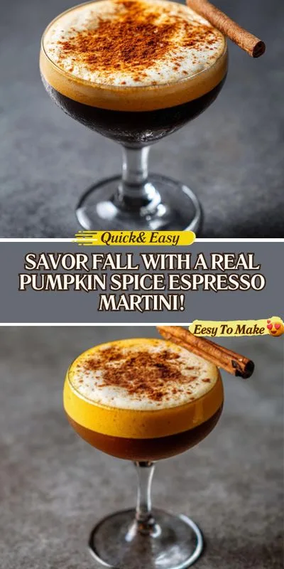 Indulge in Fall with a Pumpkin Spice Espresso Martini Made with Real Pumpkin!