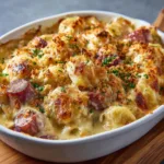 Indulge in a Cheesy Polish Comfort Classic: Kielbasa Pierogi Bake!