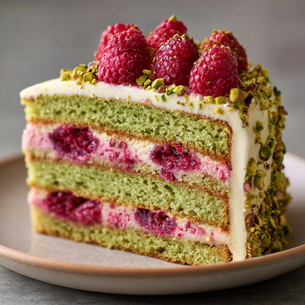 Indulge in the Dreamy Pistachio Raspberry Cake Delight!