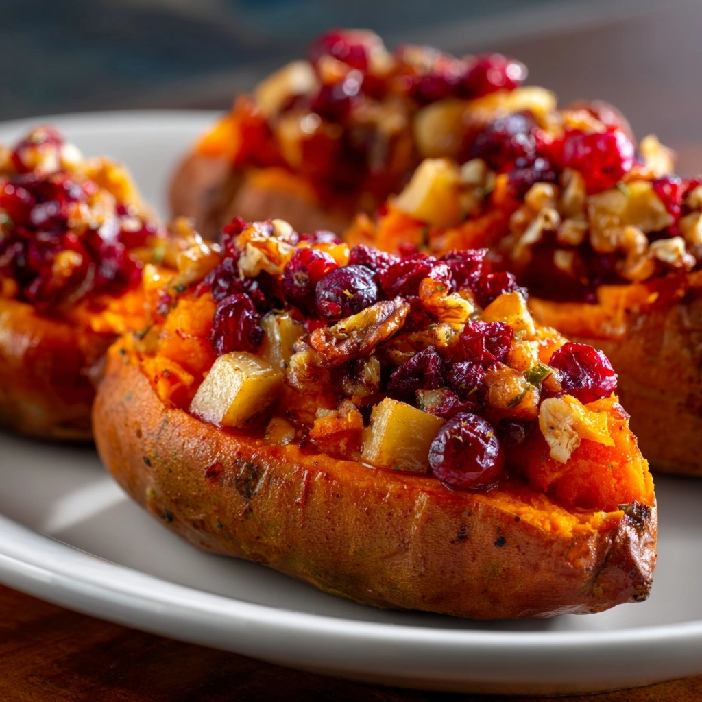 Irresistible Cranberry Apple Twice-Baked Sweet Potatoes – A Healthy Delight!