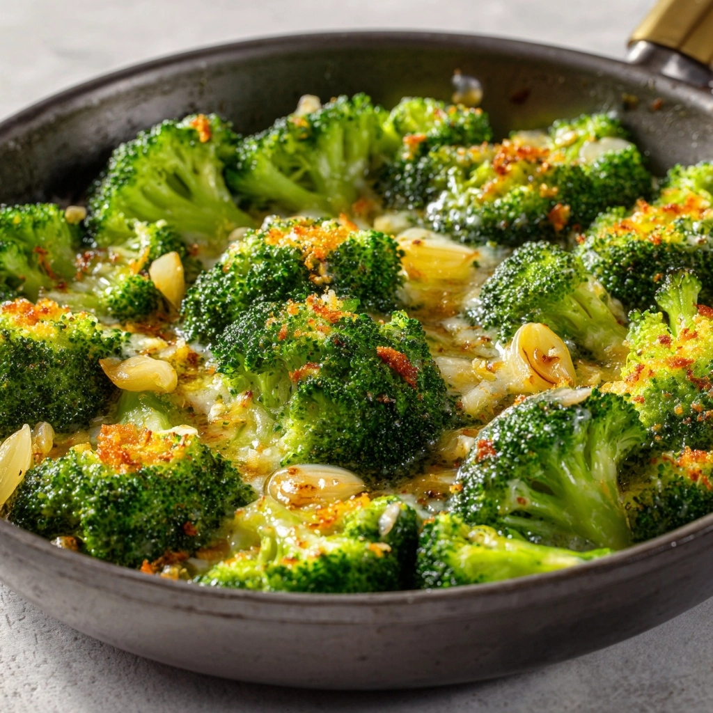 One-Pan Broccoli Skillet Bursting with Garlic & Cheese