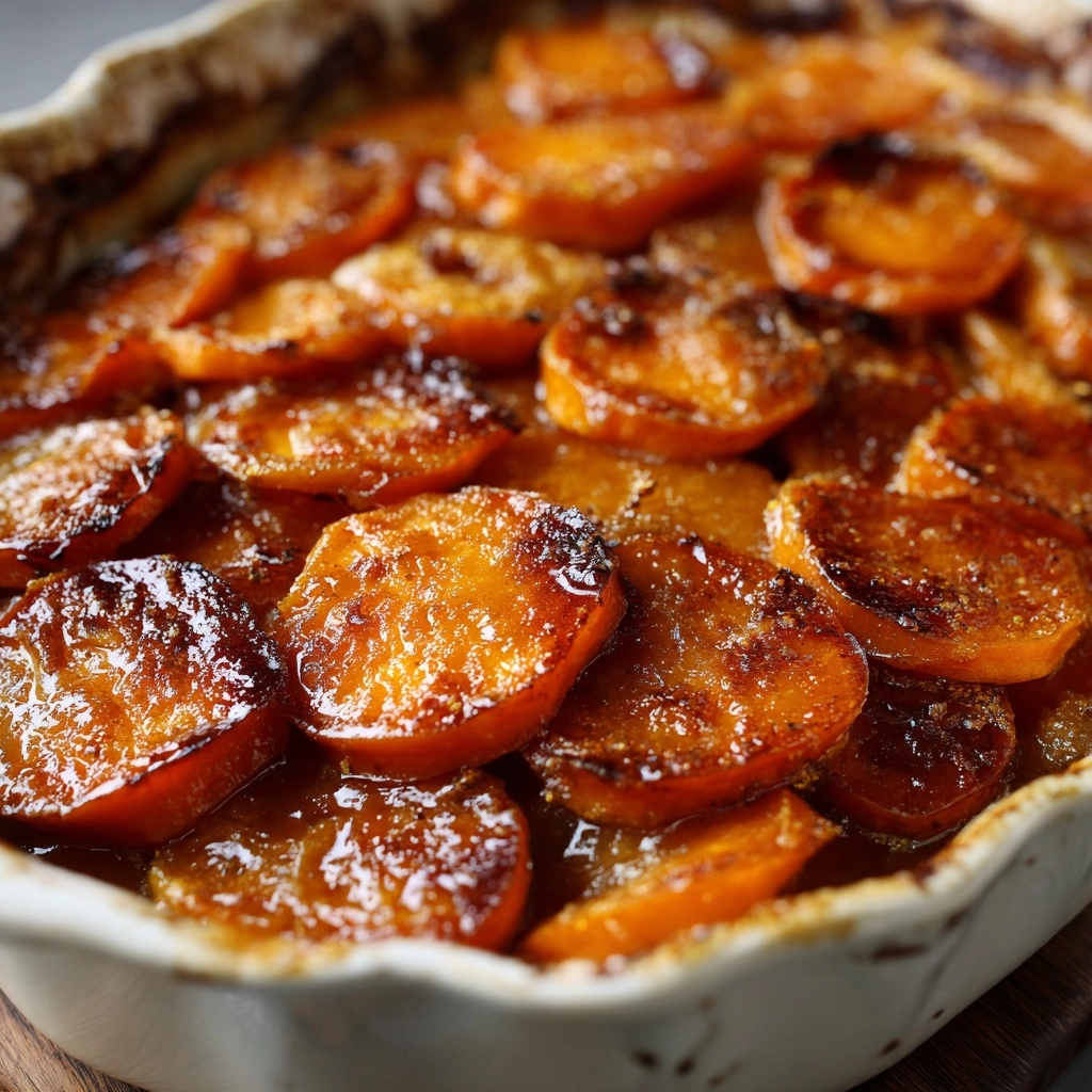Scalloped Sweet Potato Casserole with Brown Sugar Sauce Delights! 2 Scalloped Sweet Potato Casserole with Brown Sugar Sauce