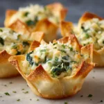 Spinach & artichoke wonton cups