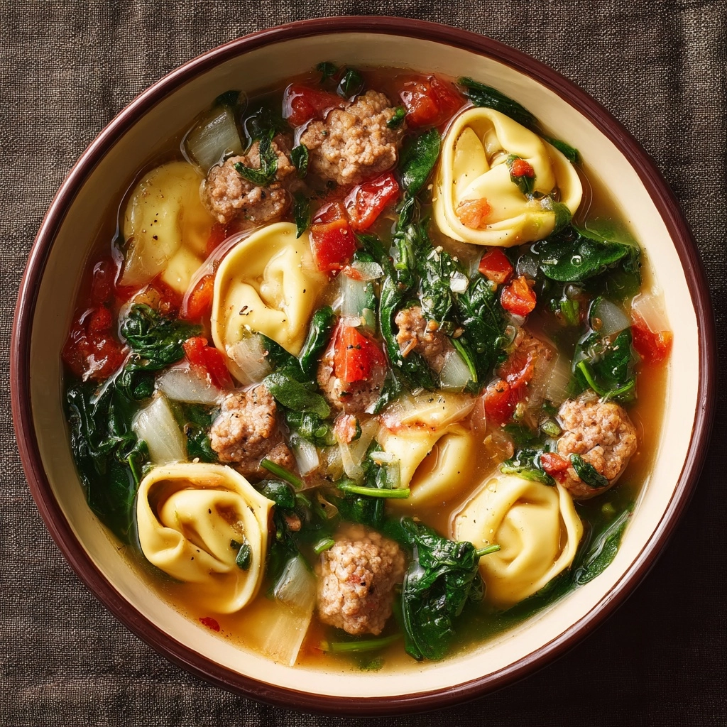 Autumn Soup - Sausage Tortellini Soup with Spinach