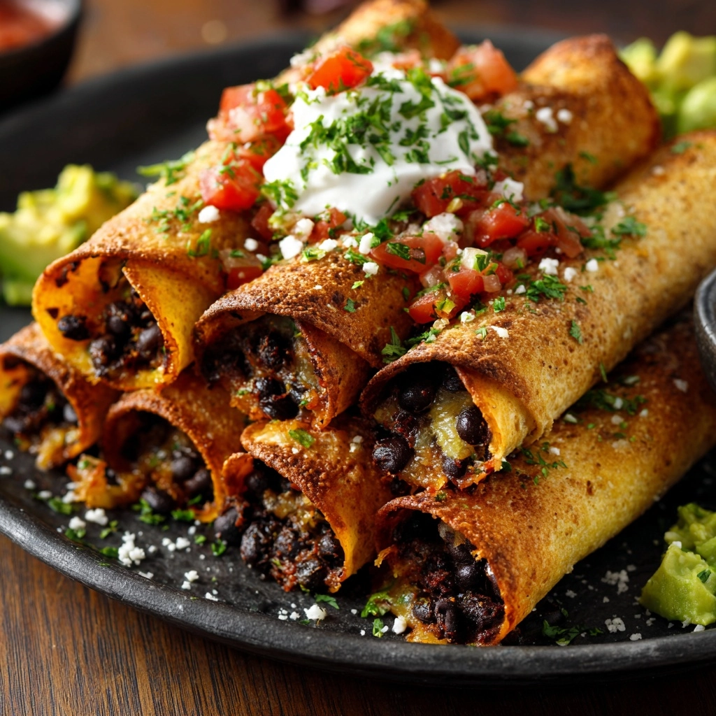 Baked Black Bean Taquitos