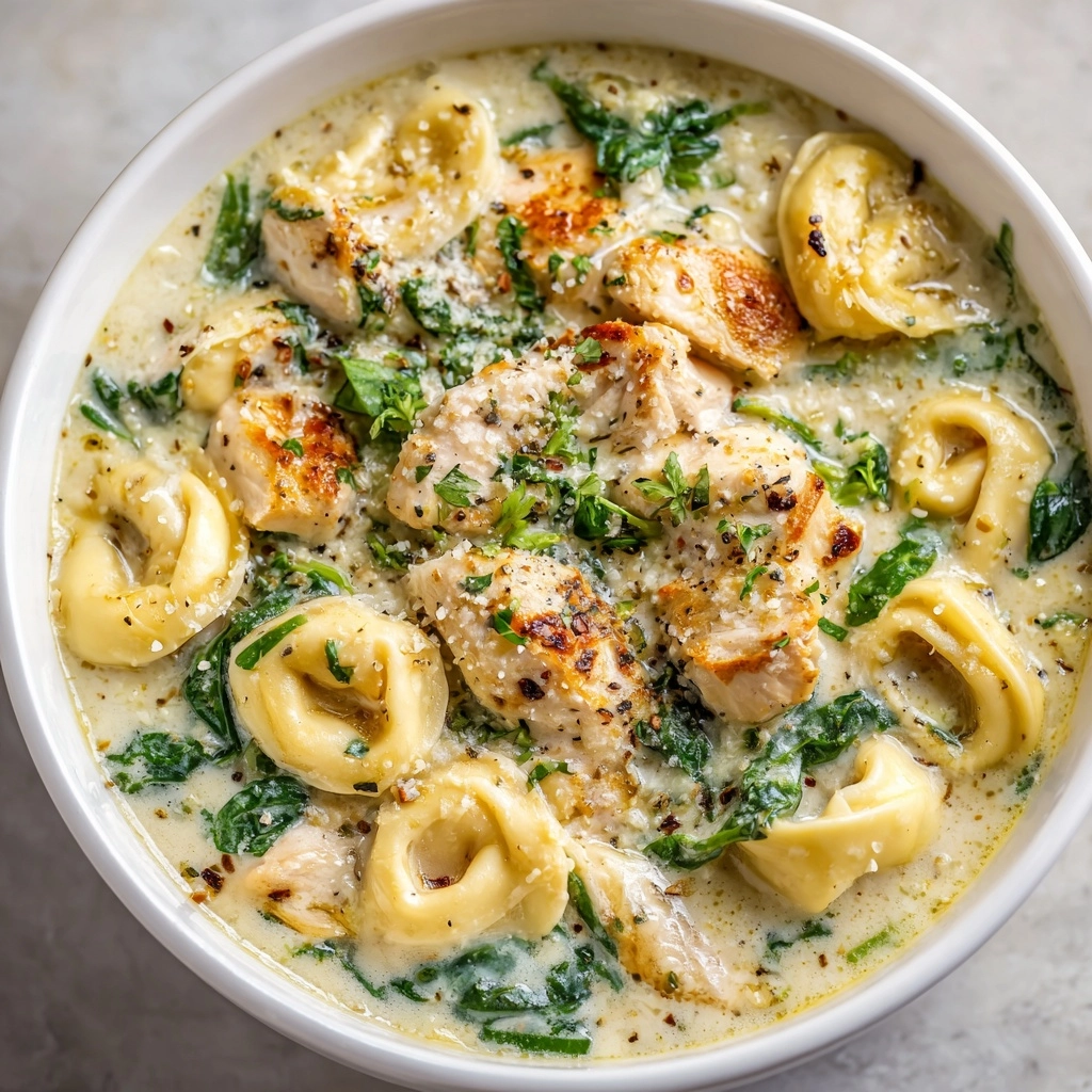 Chicken Alfredo Tortellini Soup