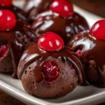Chocolate Covered Cherry Brownie Bombs